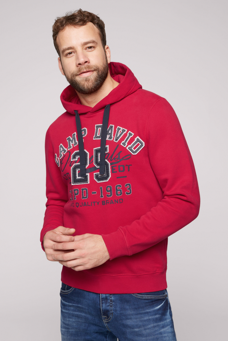 Hoodie mit Artwork im Retro-Style royal red
