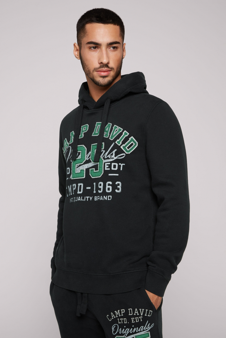 Hoodie mit Artwork im Retro-Style black