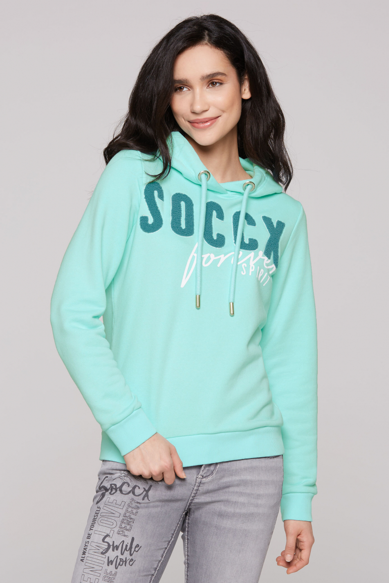 Hoodie mit Frottee-Logo new aqua