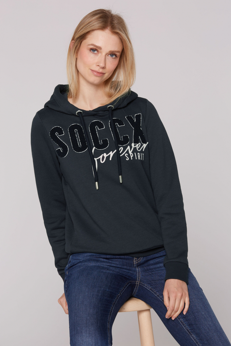 Hoodie mit Frottee-Logo eclipse navy