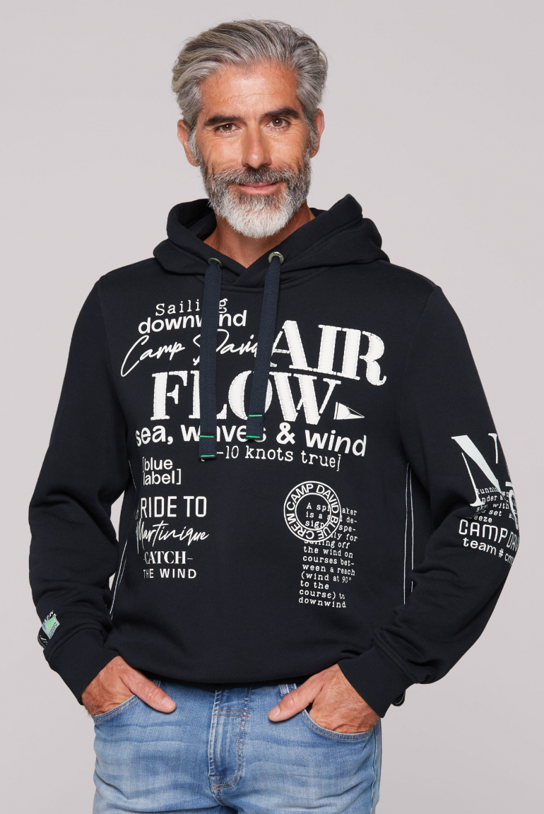 Hoodie mit plakativen Logo Prints navy