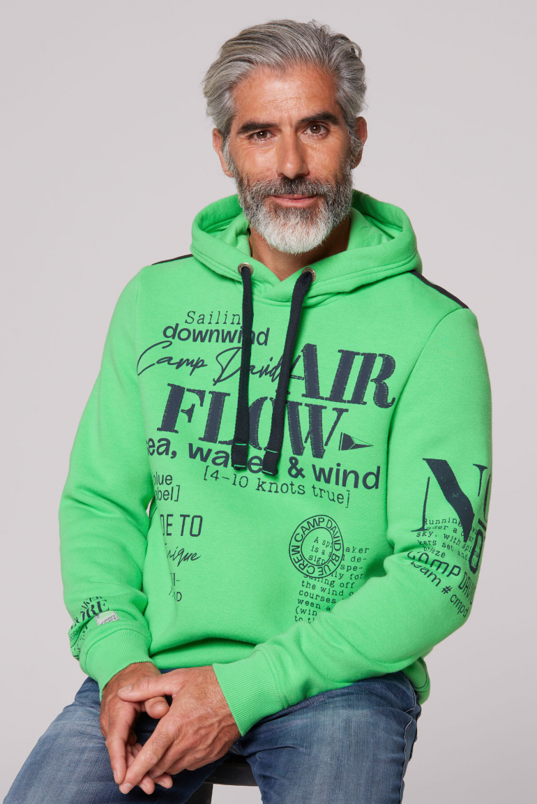 Hoodie mit plakativen Logo Prints electric green