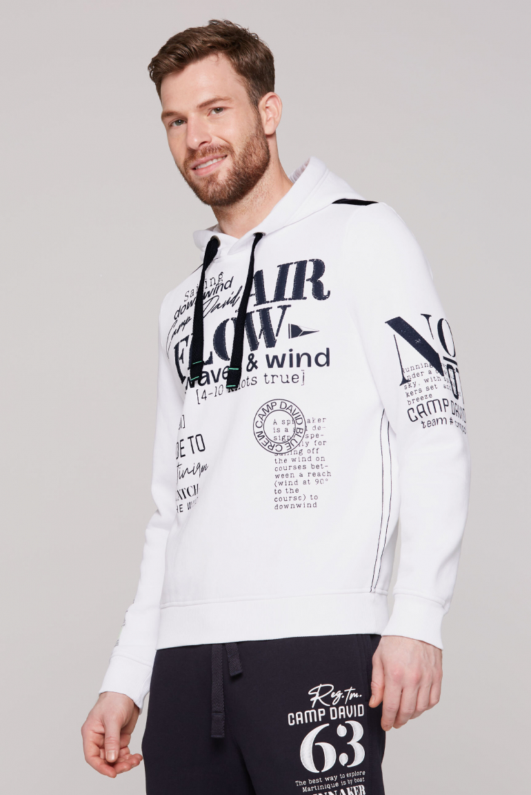 Hoodie mit plakativen Logo Prints opticwhite