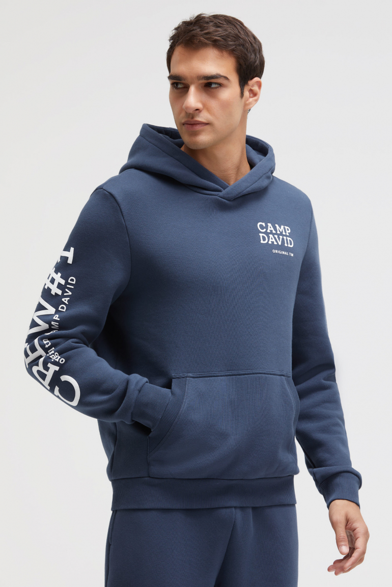 Hoodie mit Rubber Prints harbour blue