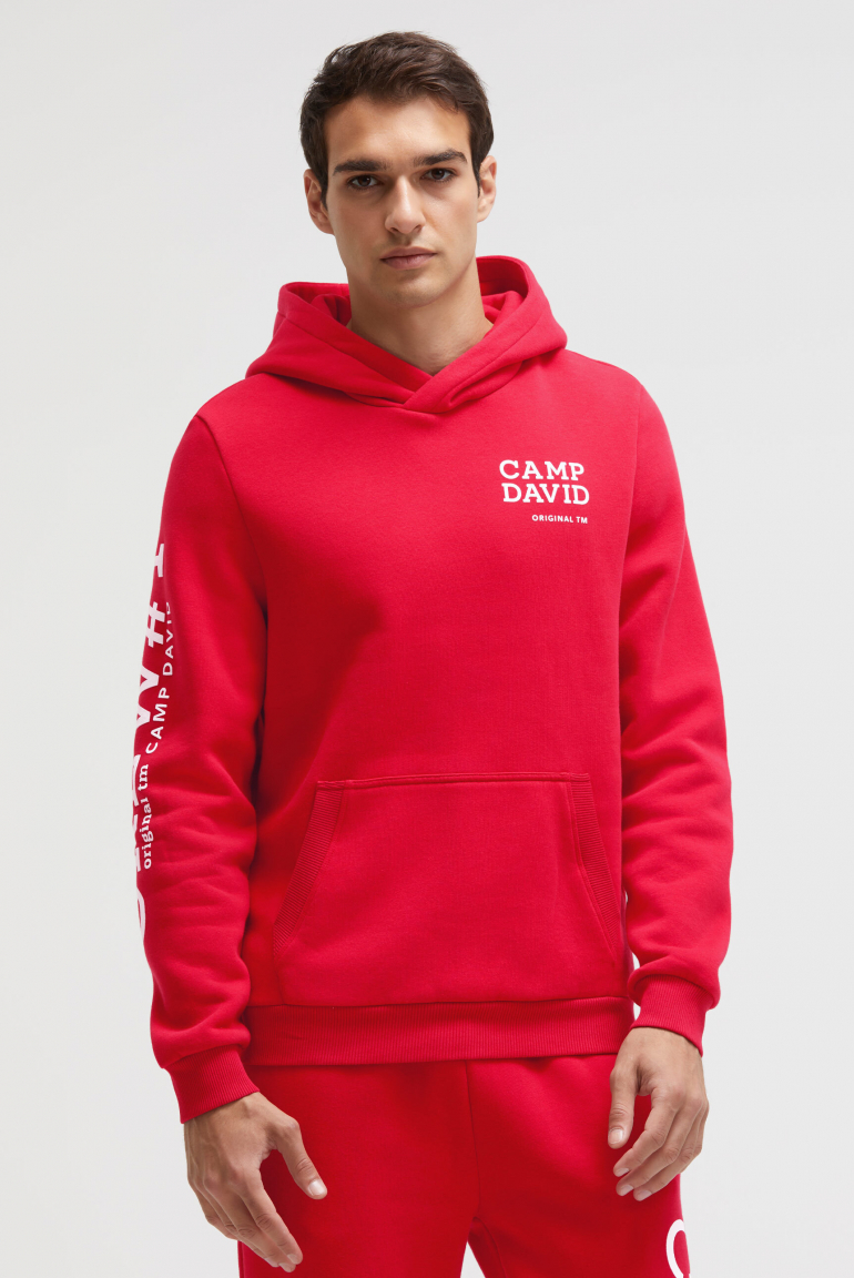 Hoodie mit Rubber Prints classic red