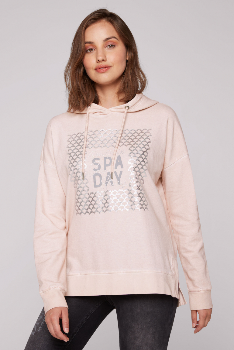 Hoodie Oil Dyed mit Artwork rose blush