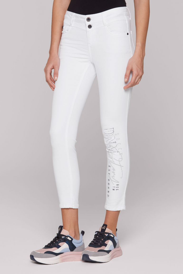 Jeans MI:RA Slim Fit white printed jogg