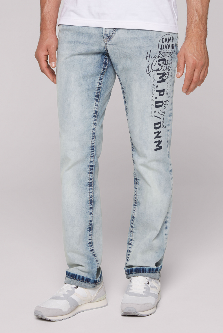 Jeans NI:CO Regular Fit mid blue printed