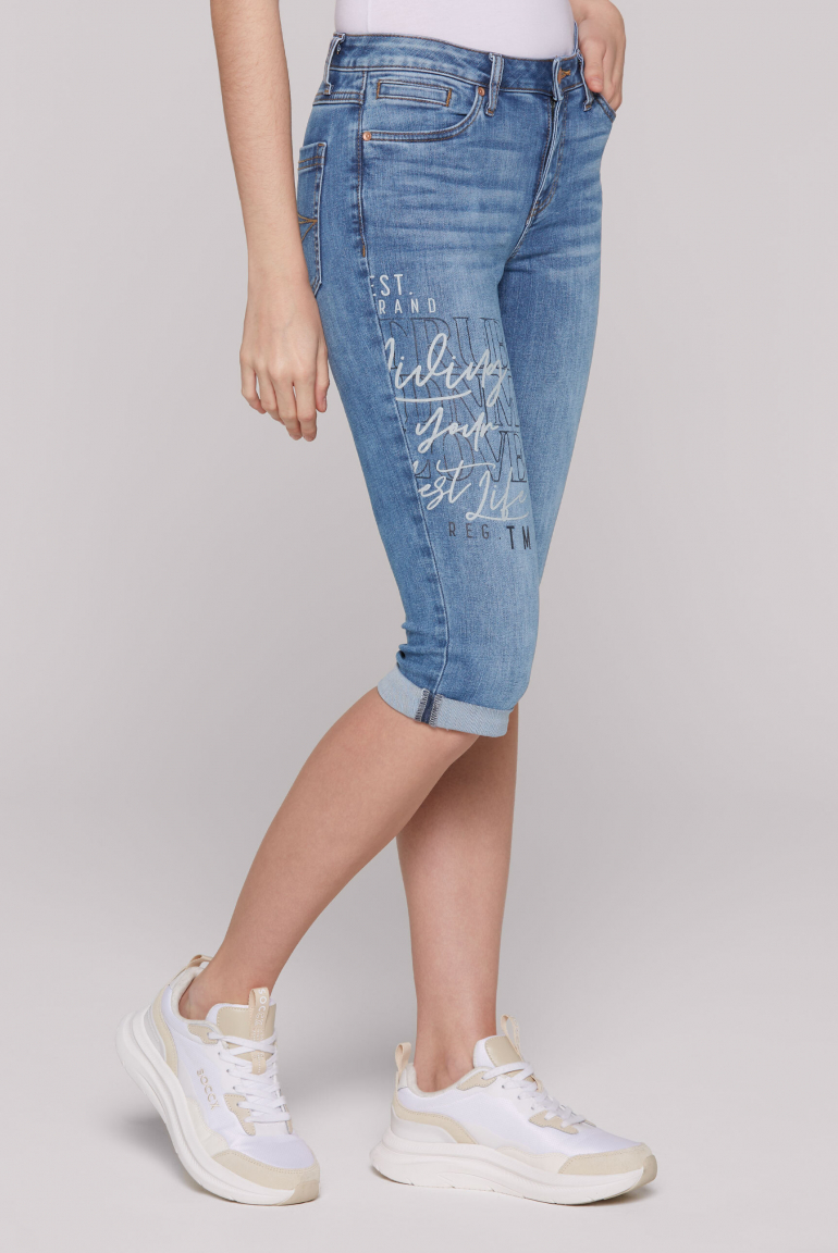Jeans Shorts RO:MY Regular Fit mid blue printed