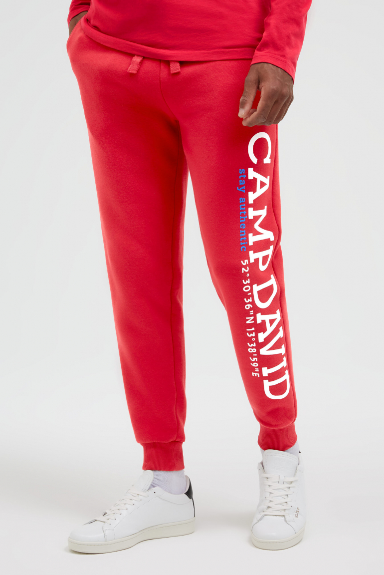 Jogginghose mit Logo Rubber Print classic red