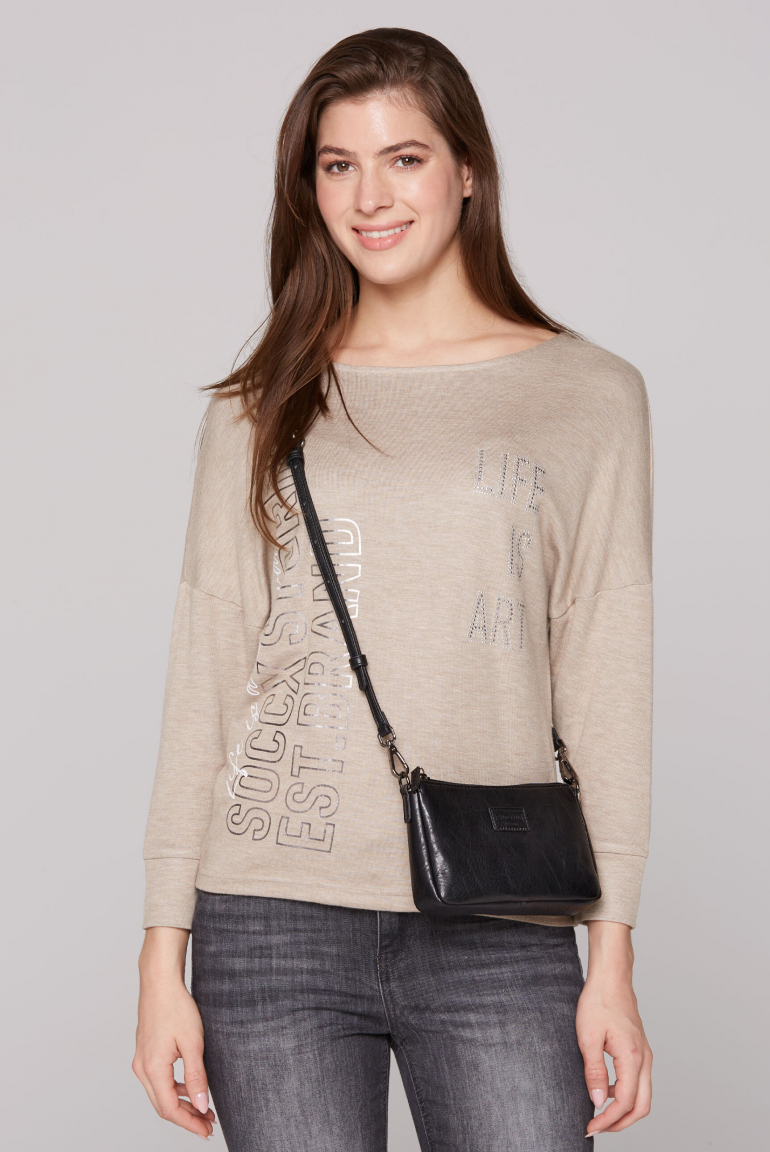 Kleine Crossbody Bag mit Label Badge black