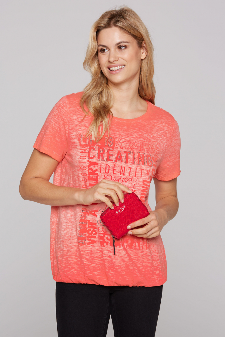 Kleine Geldbörse mit Logo Print clear red