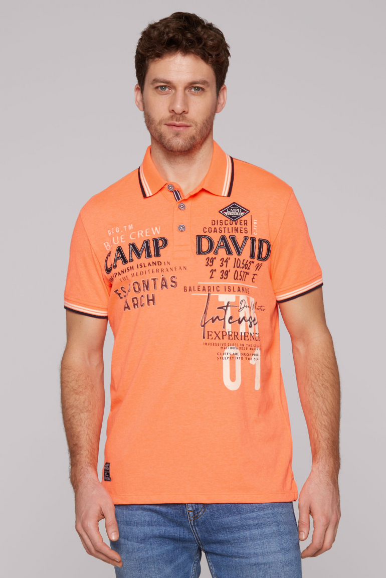 Kurzarmpolo mit Label-Applikationen speed orange