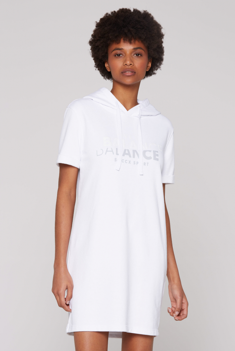 Kurzes Hoodie-Kleid mit Logo Prints opticwhite
