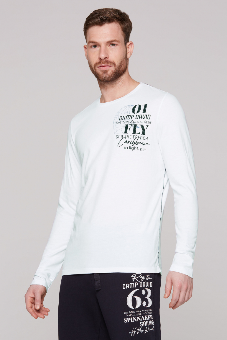 Langarmshirt mit Rücken-Print opticwhite