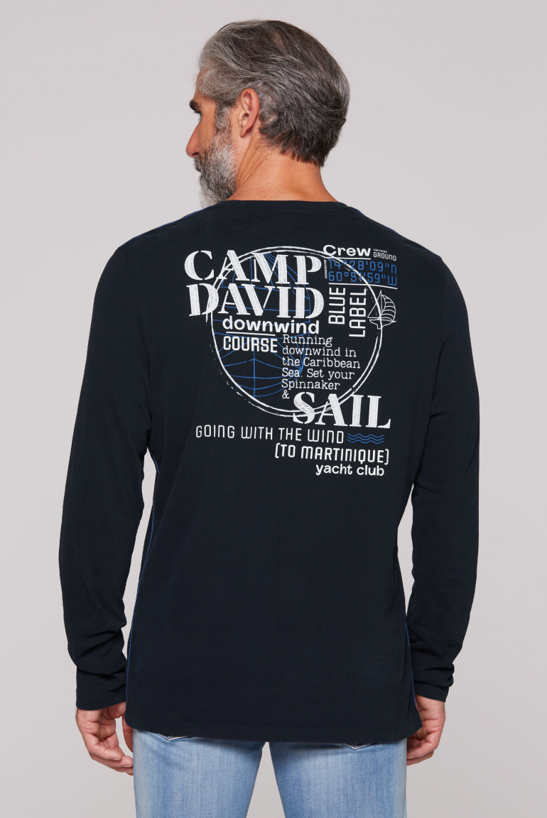 Langarmshirt mit Rücken-Print navy