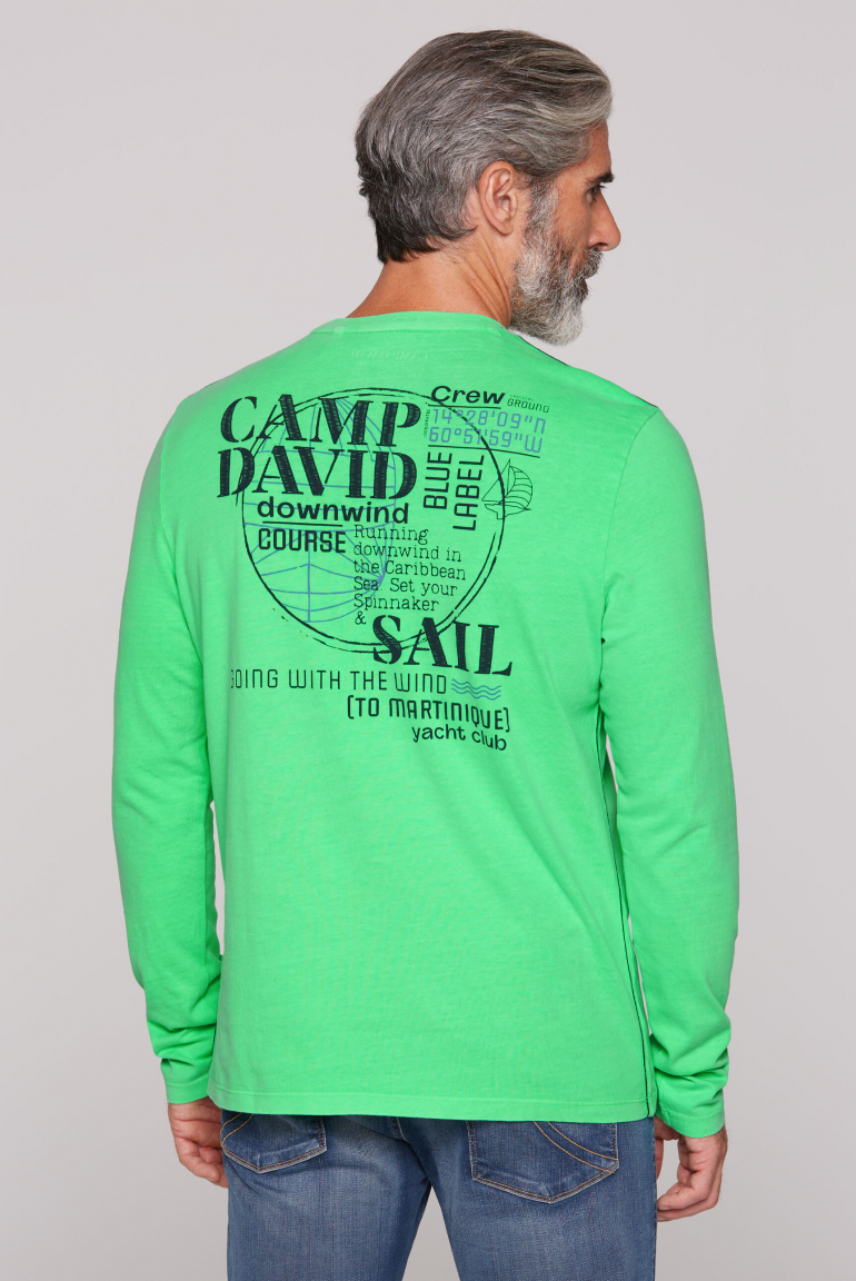 Langarmshirt mit Rücken-Print electric green
