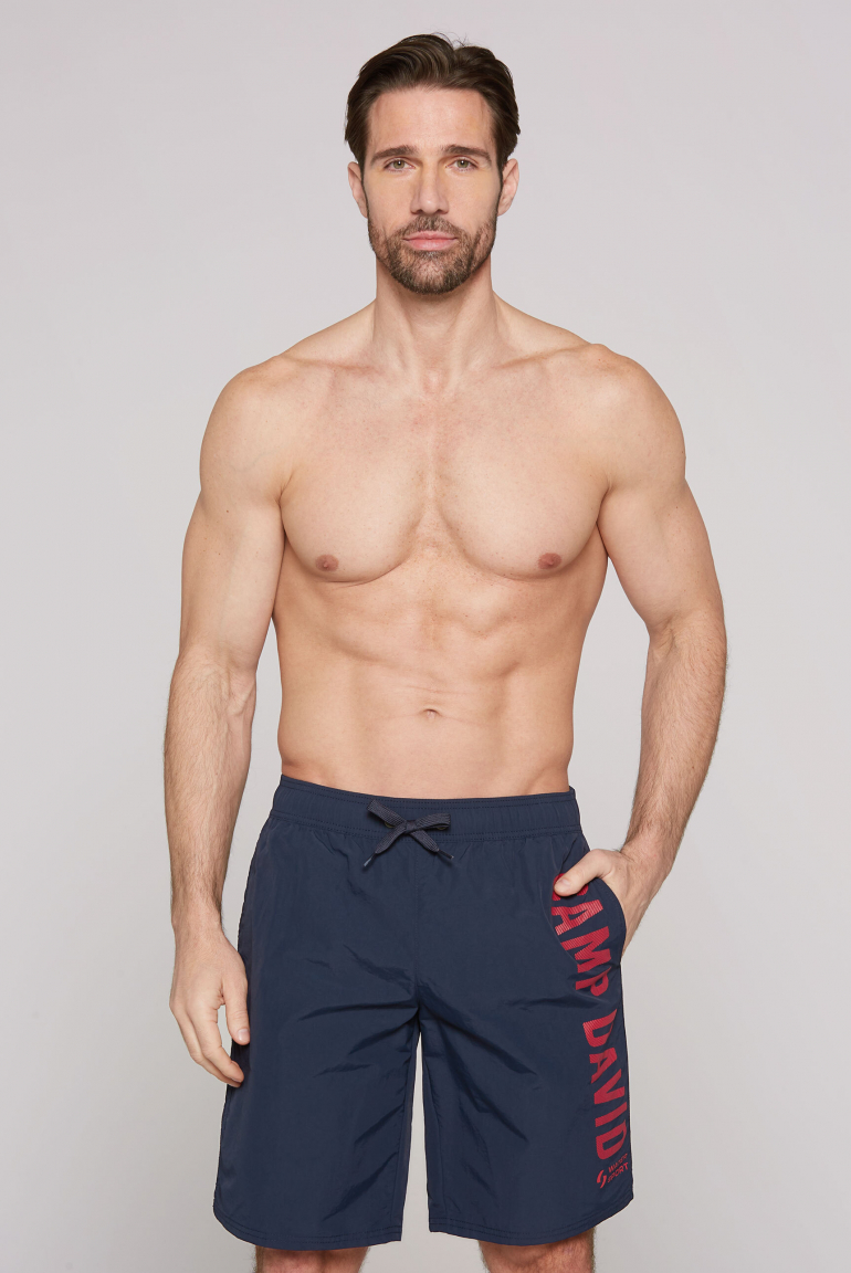 Lange Badeshorts mit Logo Design blue navy