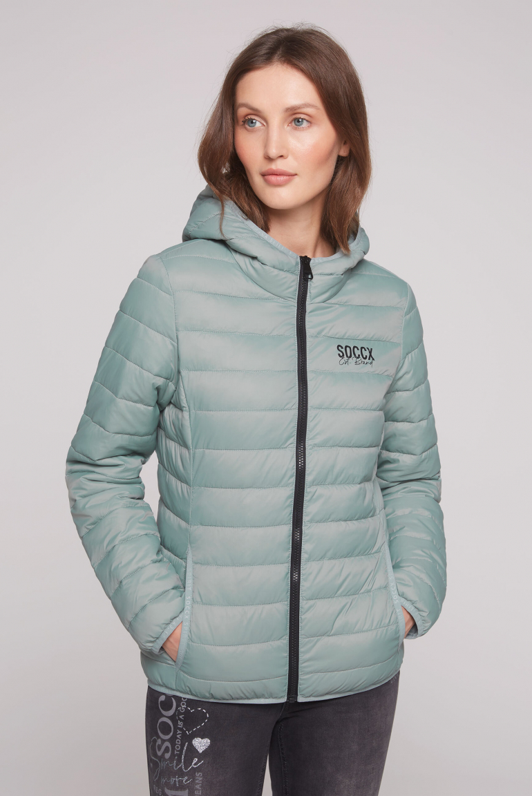 Leichte Steppjacke mit Kapuze frosted lake