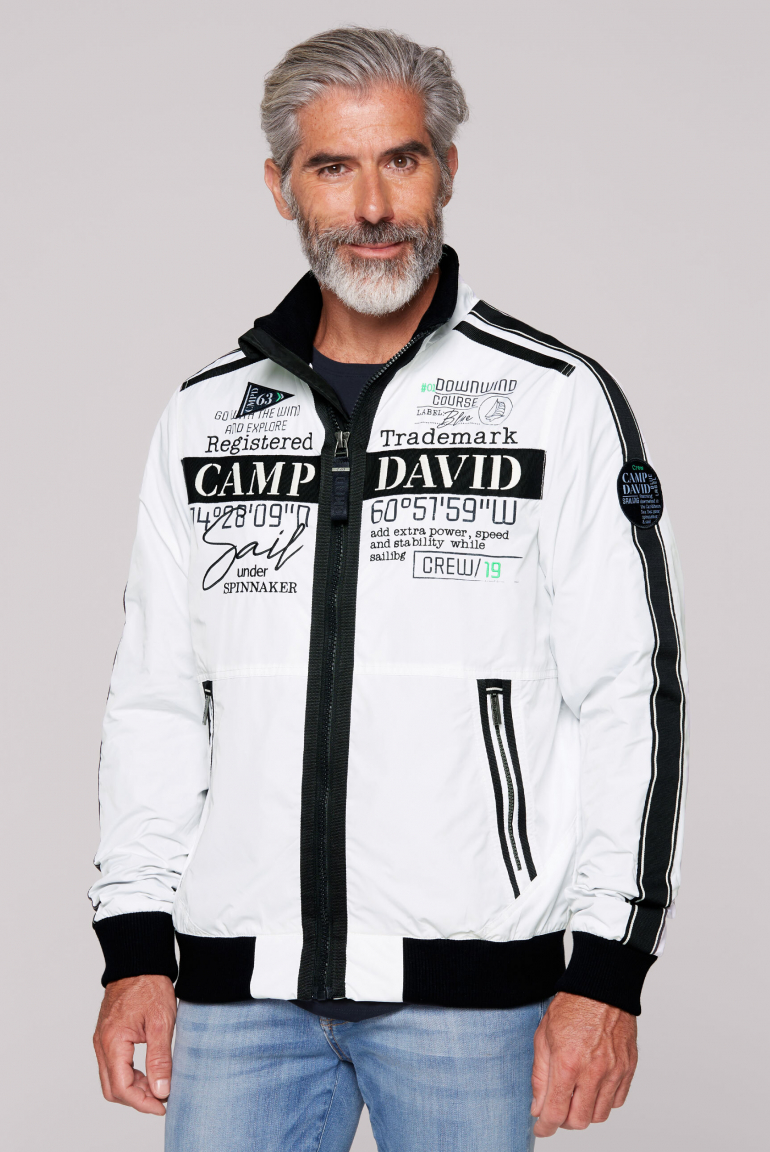 Leichter Blouson mit Tapes und Artworks opticwhite