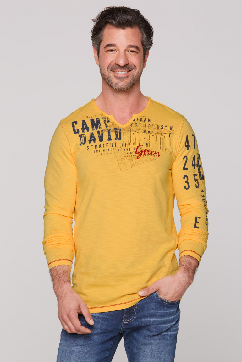 Longsleeve im Used Look mit Artworks yellow morning