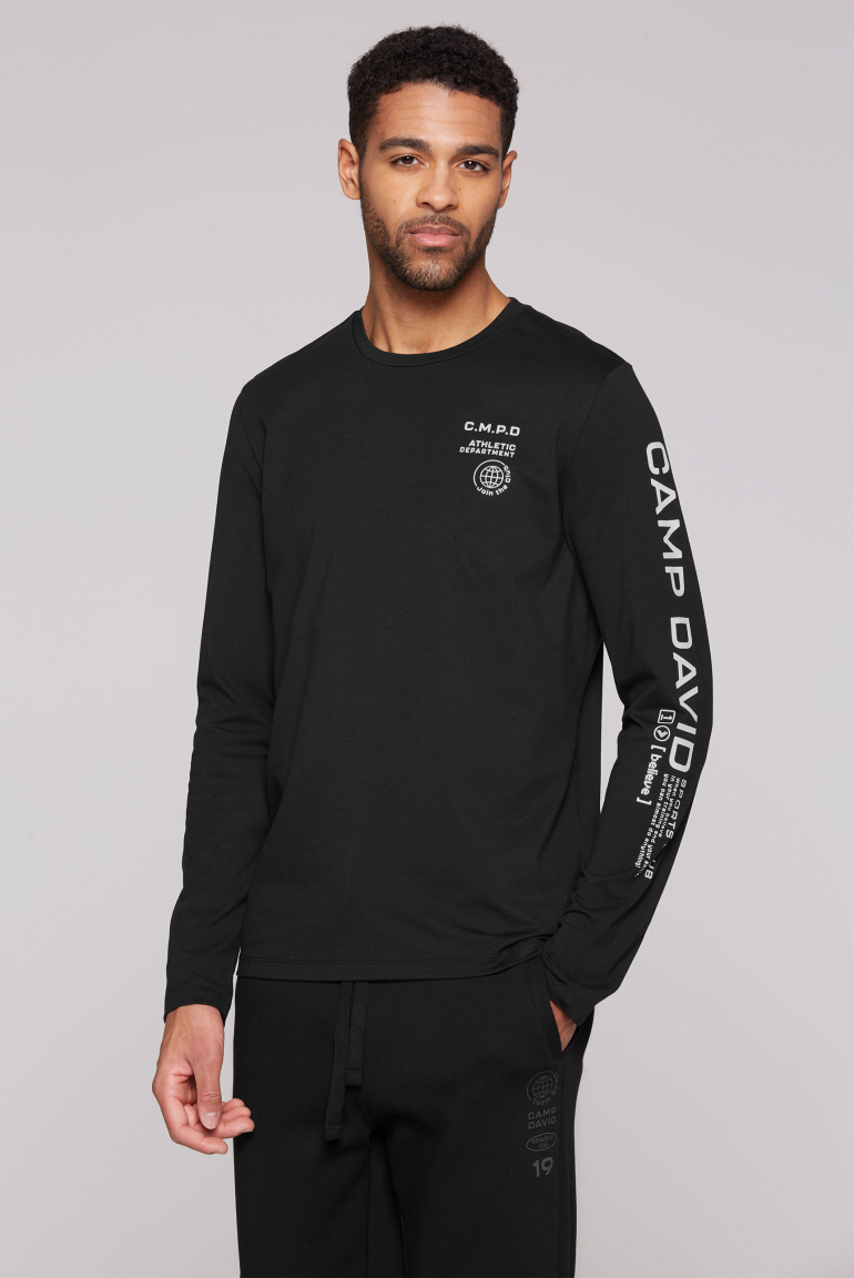Longsleeve mit Logo Print auf dem Ärmel black
