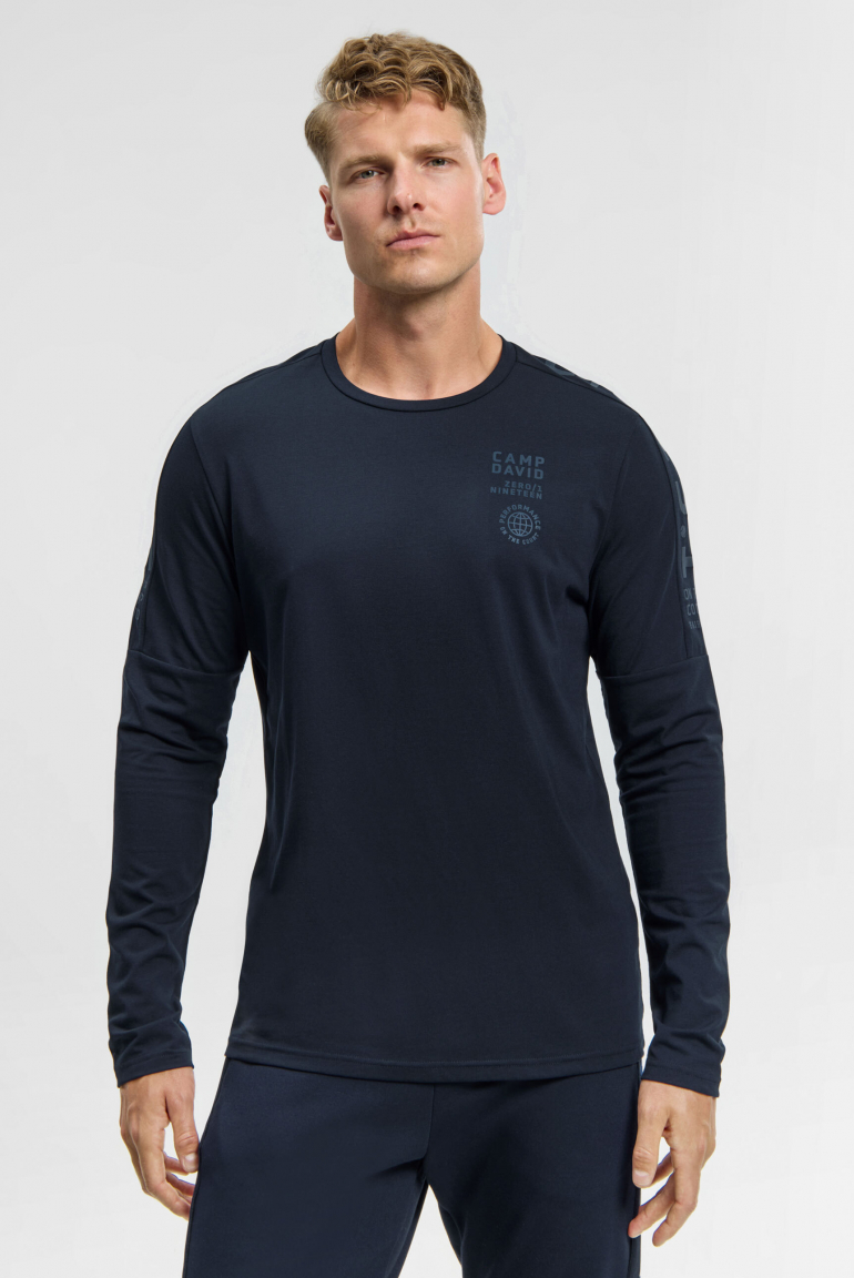 Longsleeve mit reflektierendem Schulter-Artwork blue navy