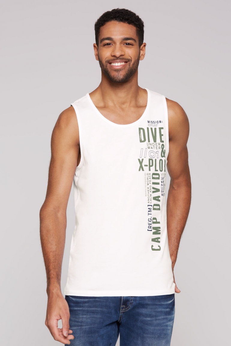 Muskelshirt mit Label Print opticwhite
