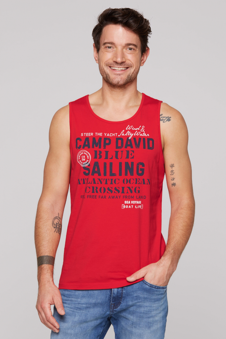 Muskelshirt mit Sailing Print flag red