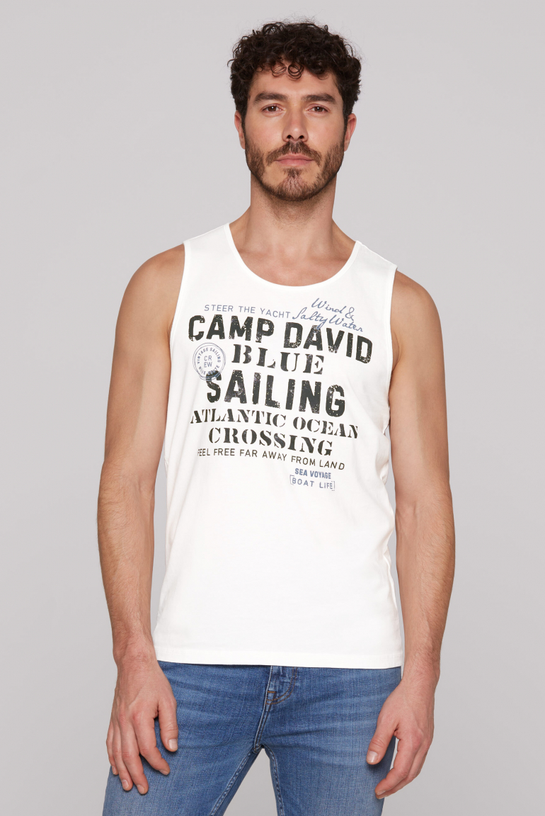Muskelshirt mit Sailing Print ivory