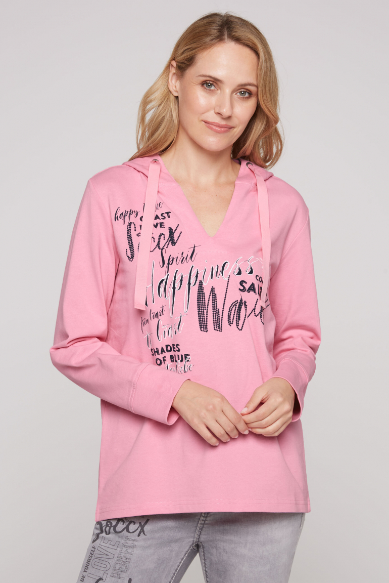 Oversized Hoodie mit Puff-Print-Artwork faded pink