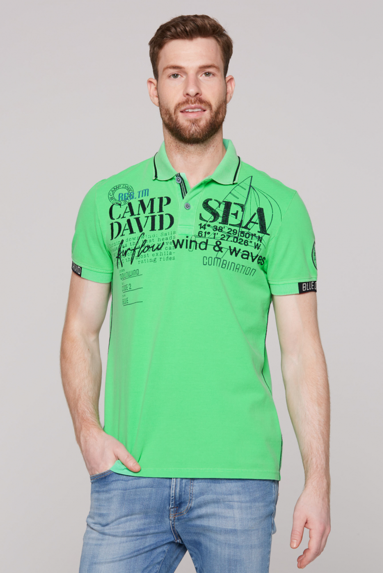 Pikee-Polo mit Logo Artworks electric green