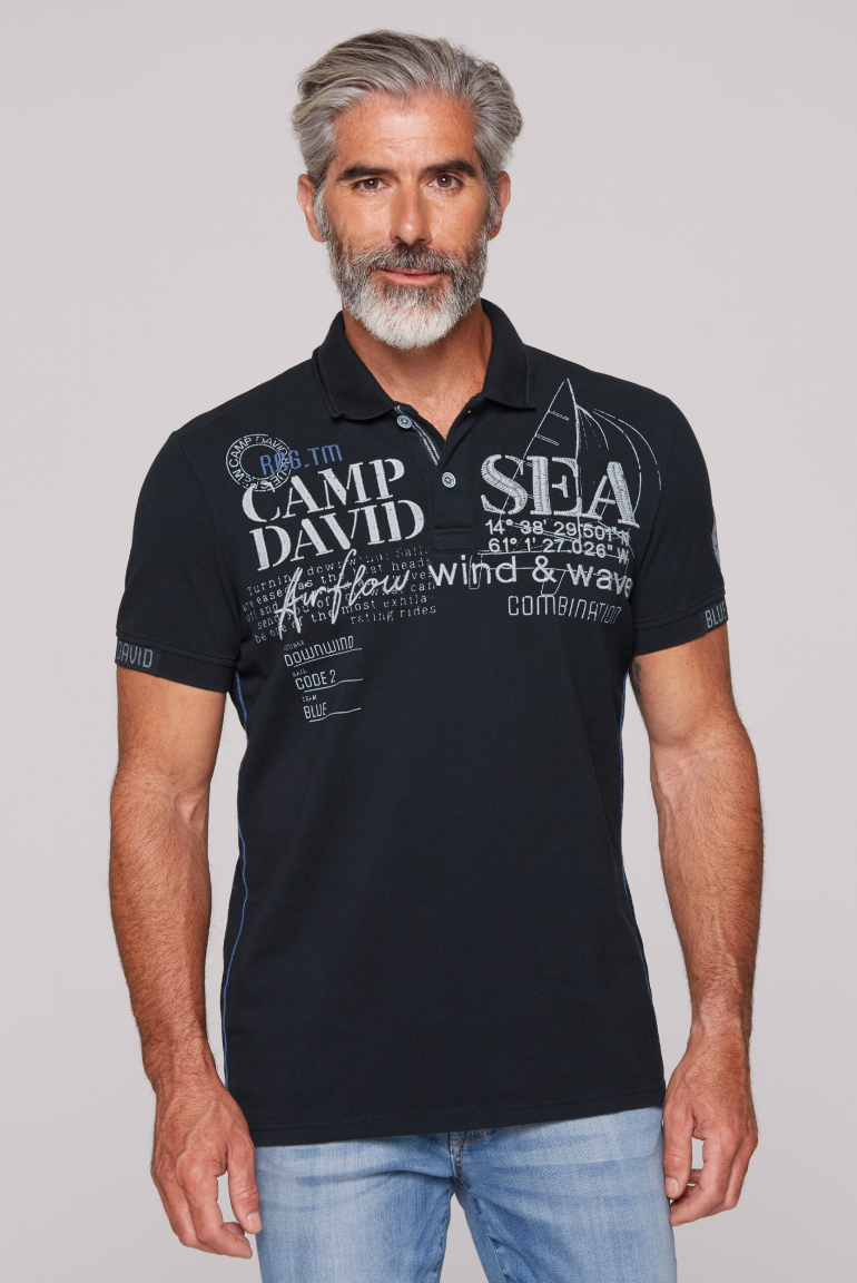 Pikee-Polo mit Logo Artworks navy