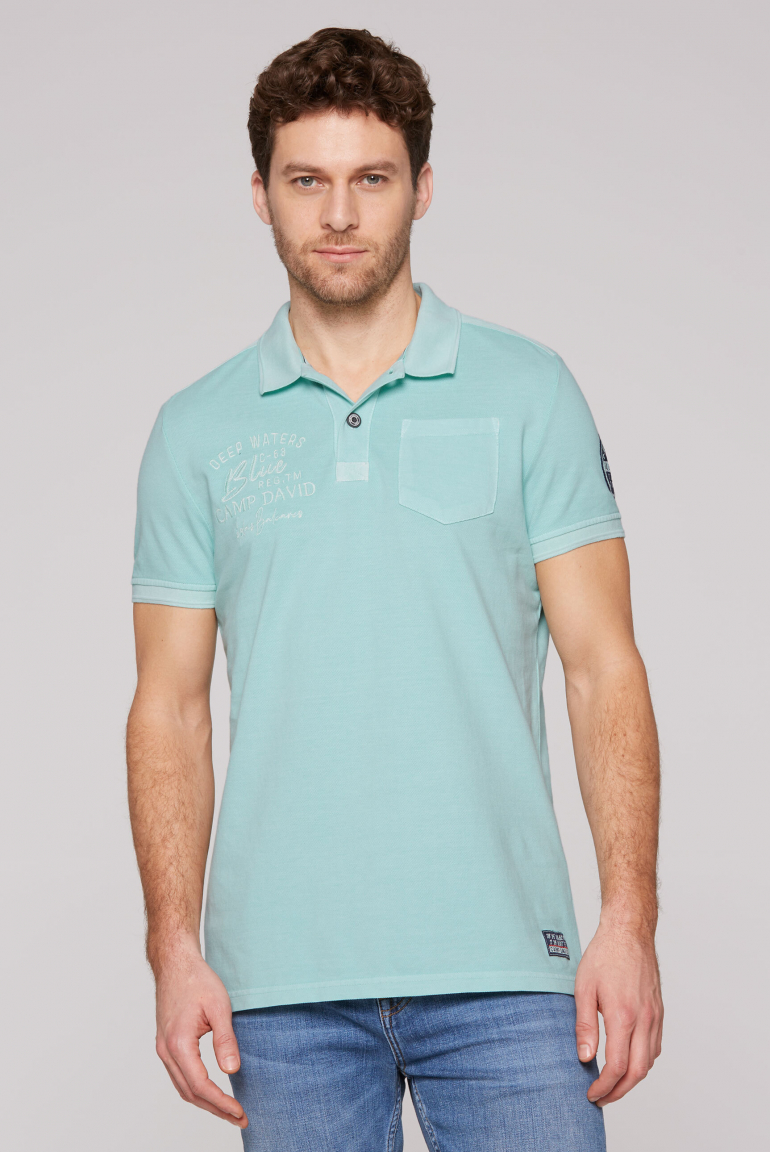 Pikee-Polo mit Rücken-Artwork sea mint