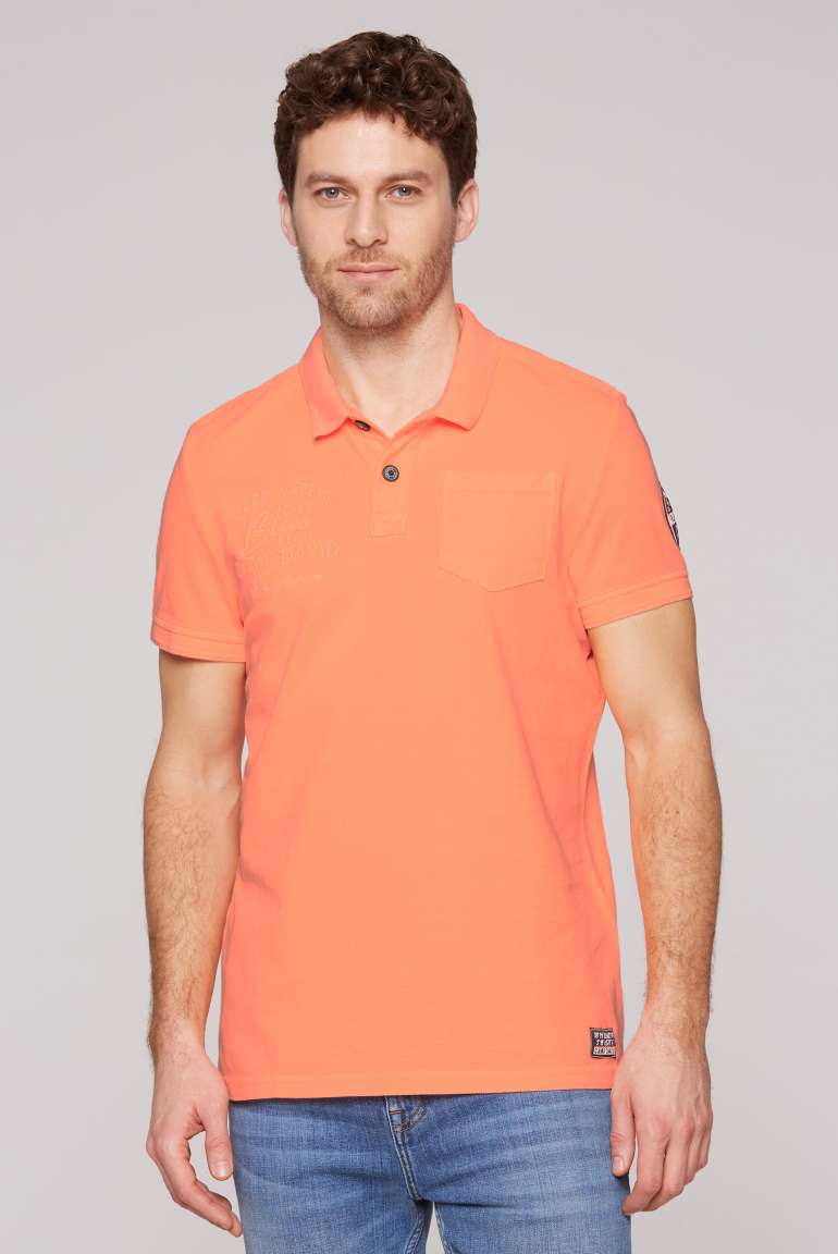 Pikee-Polo mit Rücken-Artwork speed orange