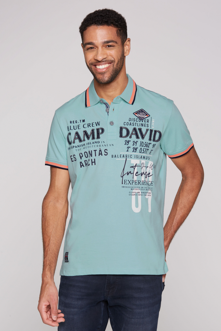 Poloshirt mit Trikotkragen und Logo Artworks sea mint