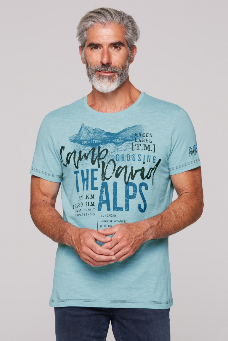 Rundhalsshirt mit Label Prints fresh breeze