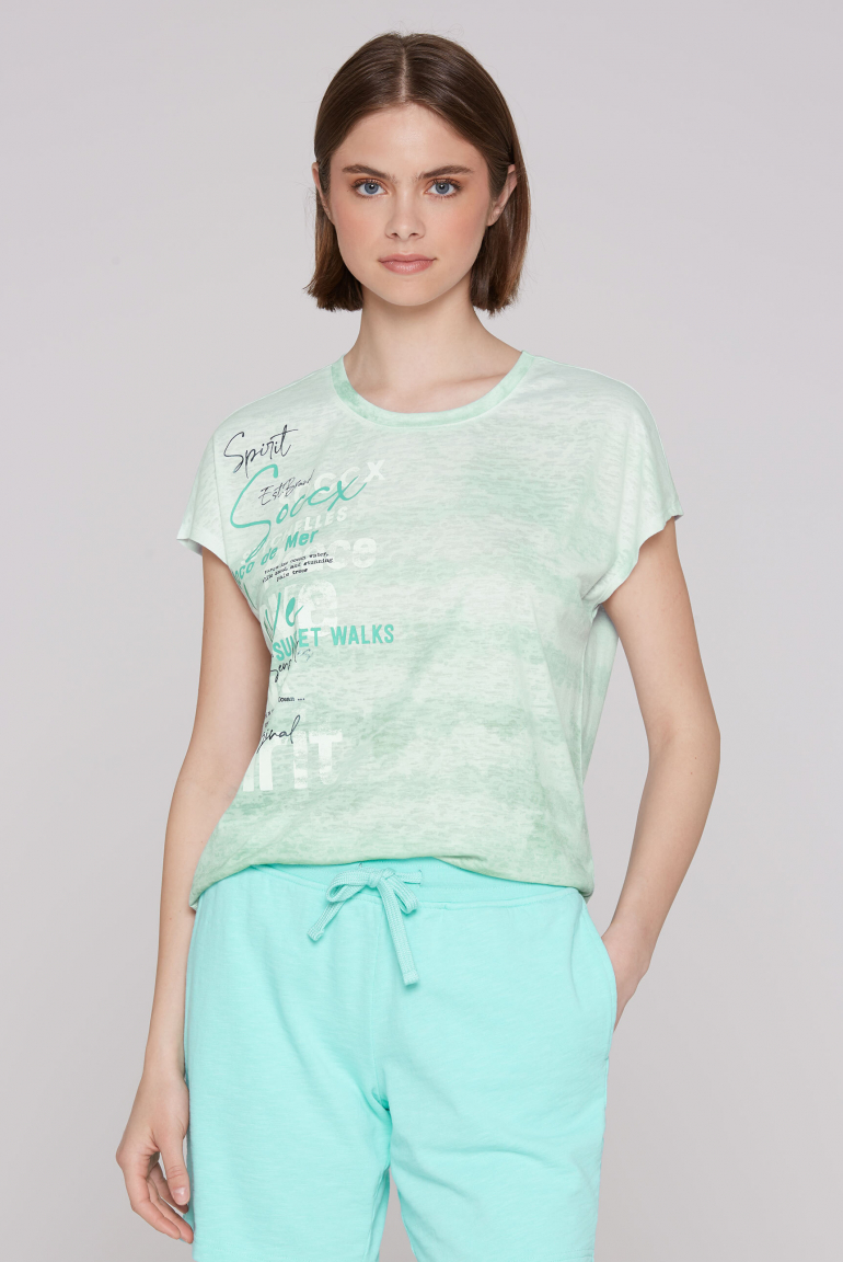 Shirt mit Ausbrenner-und Farb-Effekten aqua splash