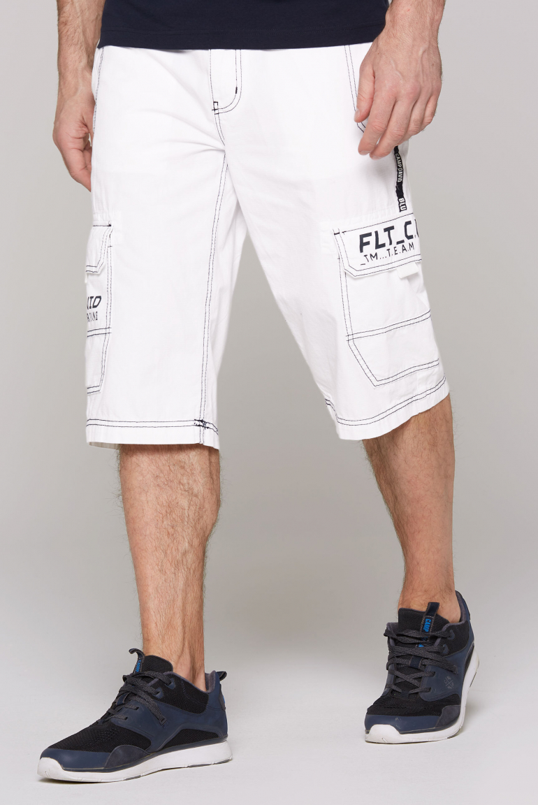 Skater Shorts aus Baumwoll-Ripstop opticwhite