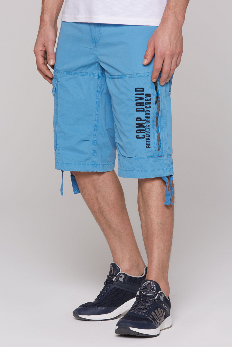 Skater Shorts aus Twill mit Logo-Stickerei pacific blue