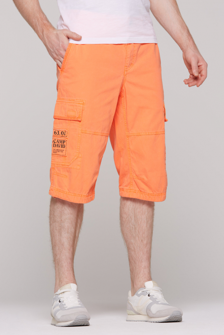 Skater Shorts mit Webstreifen und Prints speed orange