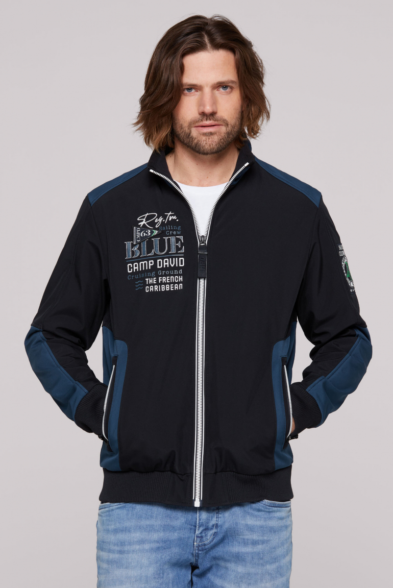 Softshelljacke mit Colour-Blocking navy