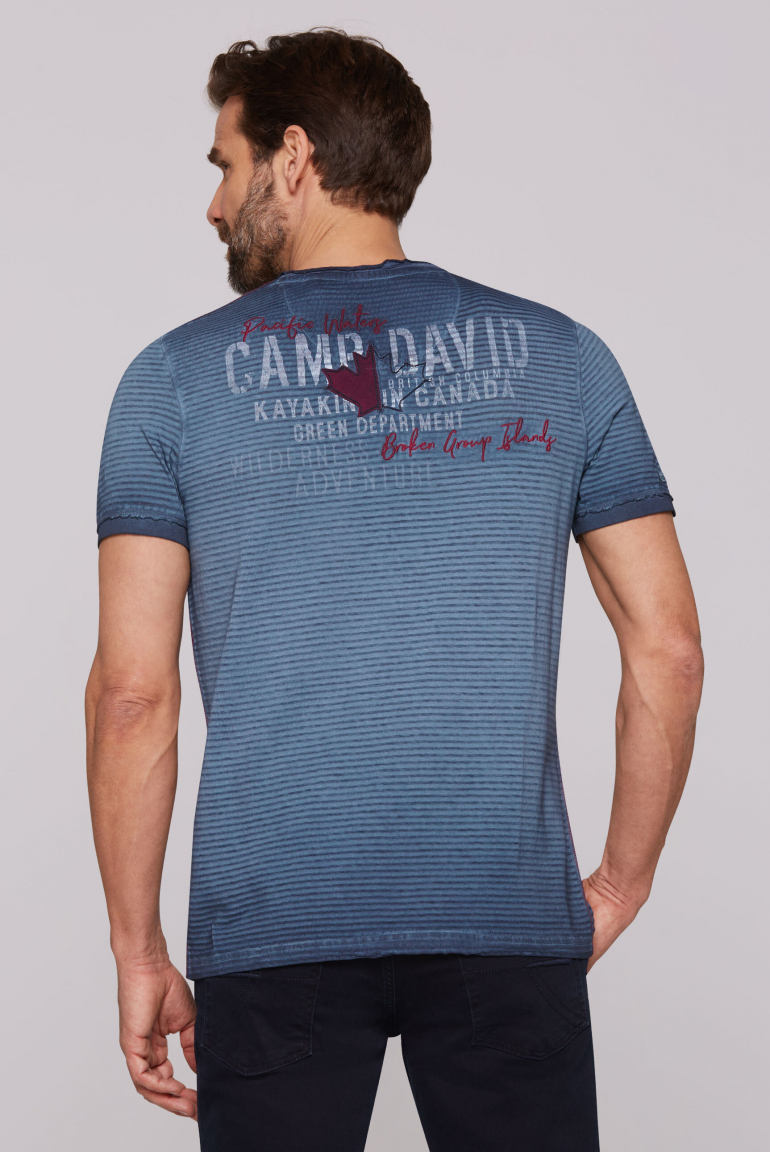 Streifenshirt mit Rücken-Artwork dark teal