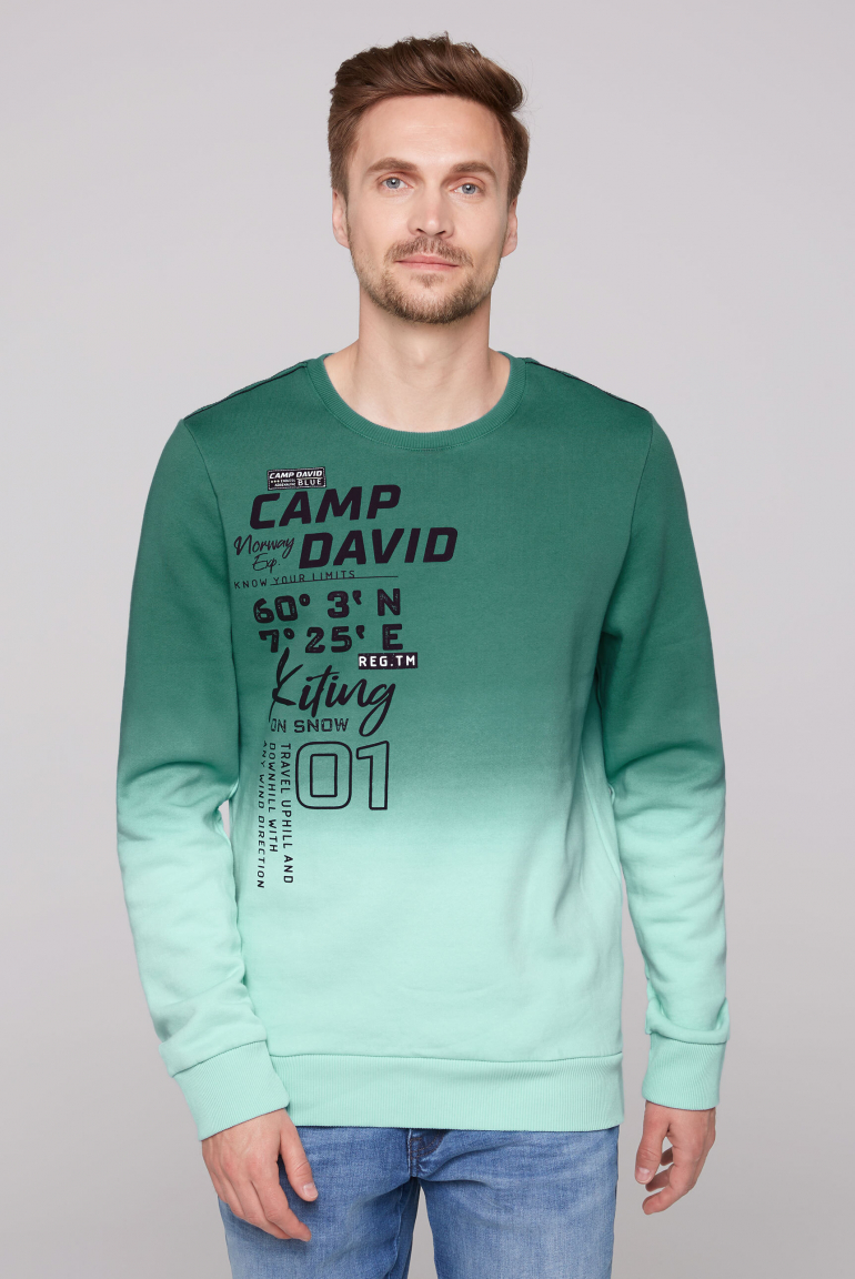 Sweatshirt Dip Dye mit Puffprints new aqua