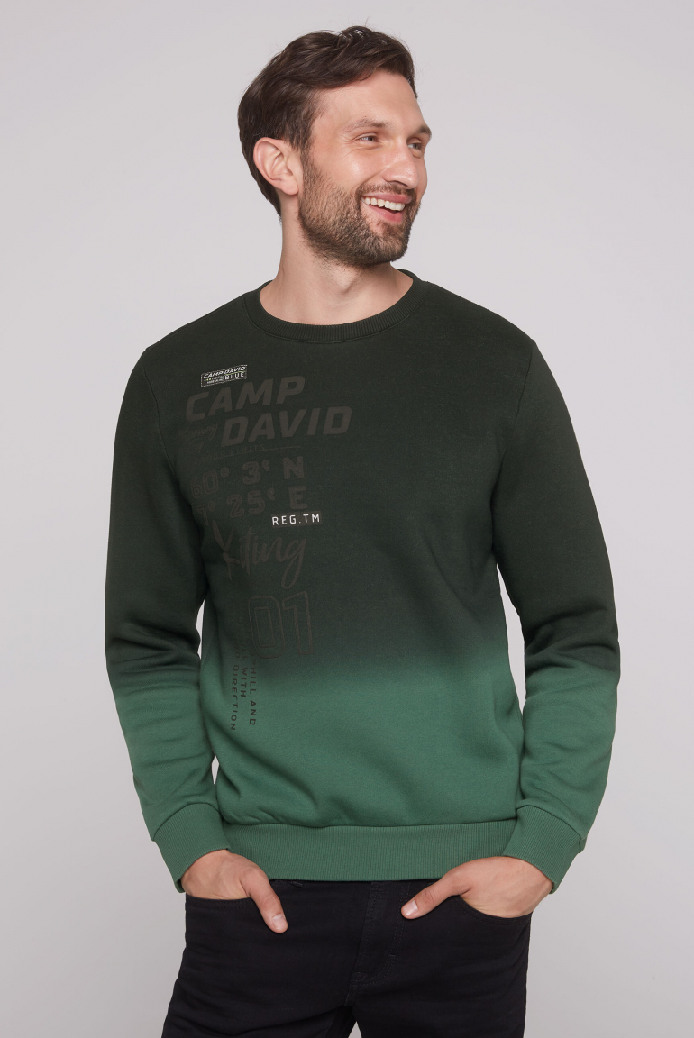 Sweatshirt Dip Dye mit Puffprints dark green