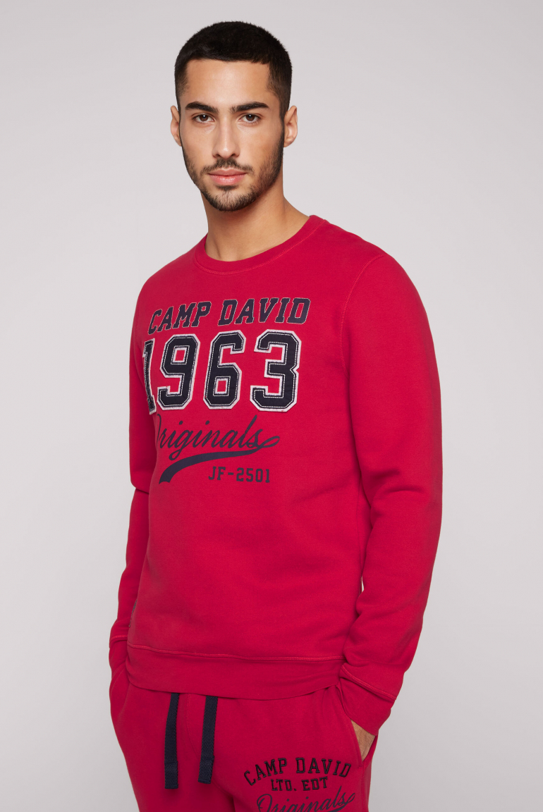 Sweatshirt mit Artwork im Retro-Style royal red
