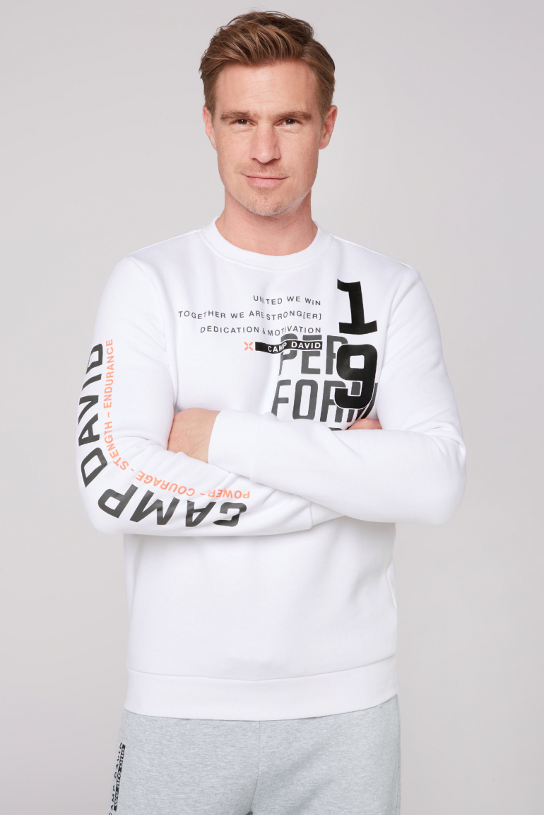 Sweatshirt mit Athleisure Prints opticwhite