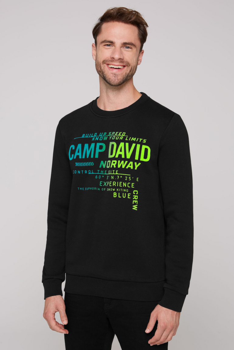 Sweatshirt mit buntem Flockprint black