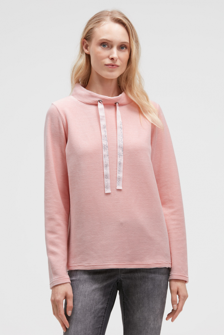 Sweatshirt mit gerippter Samt-Struktur pearl rose
