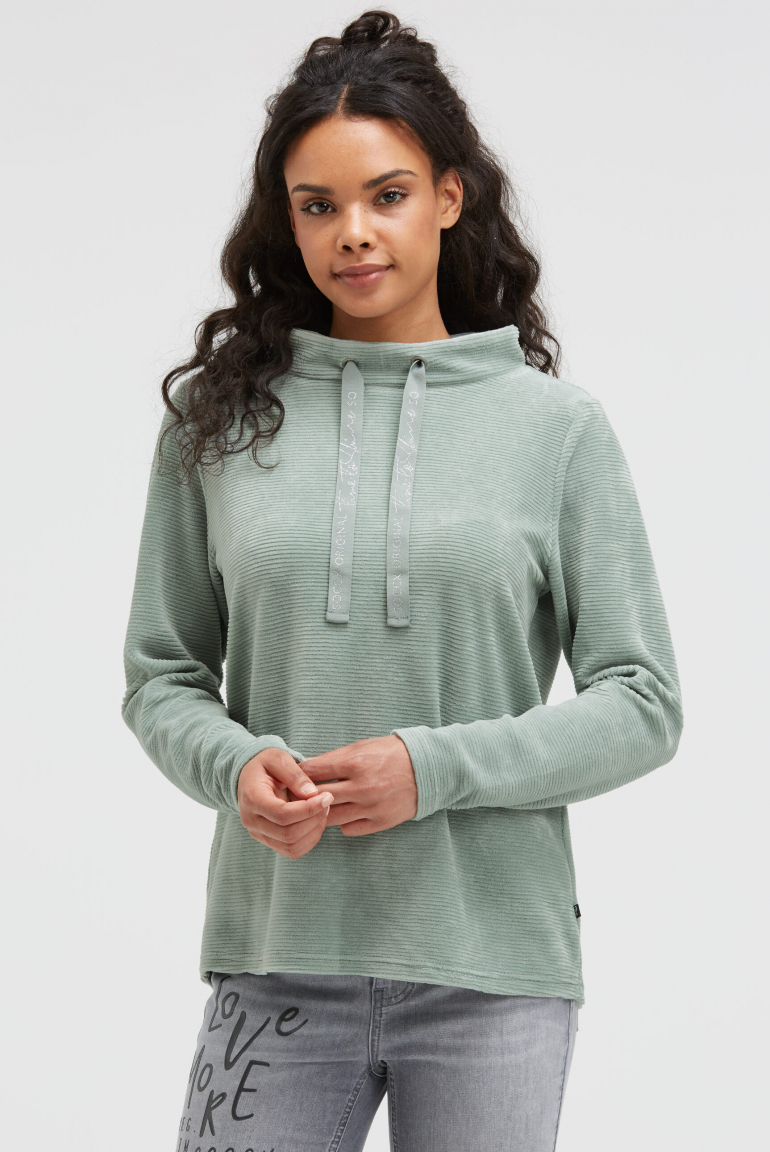 Sweatshirt mit gerippter Samt-Struktur lake